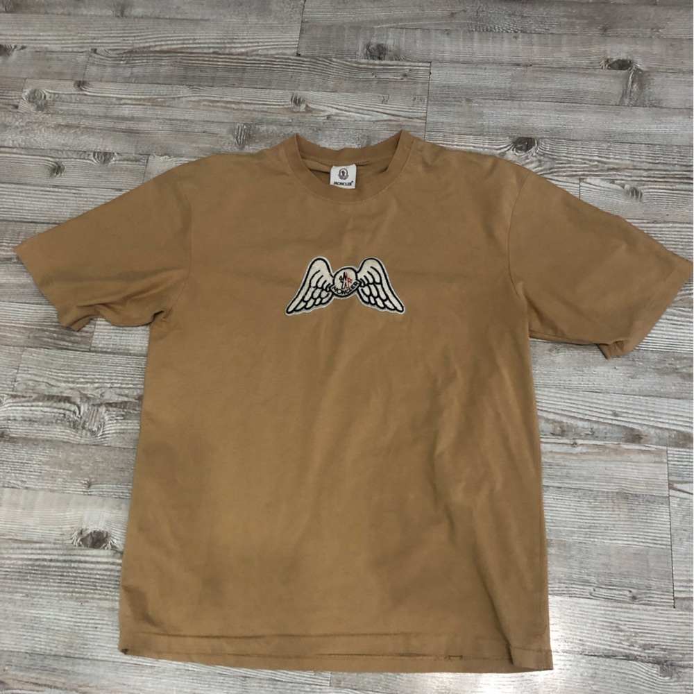 Moncler Tan Crew Neck T-Shirt Sz L